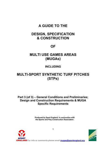Design, specification and constrcution of multi-use ... - Sport England