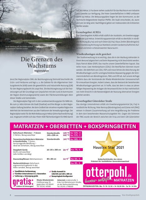 Das Stadtgespräch Ausgabe April 2021 auf Mein Rheda-Wiedenbrück 
