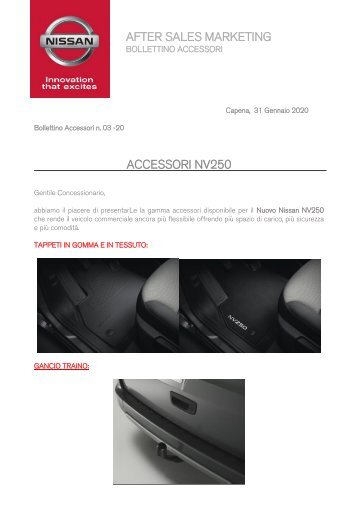 Accessori Nissan NV250