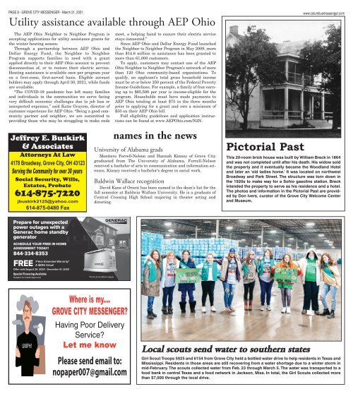 Grove City Messenger - March 21st, 2021