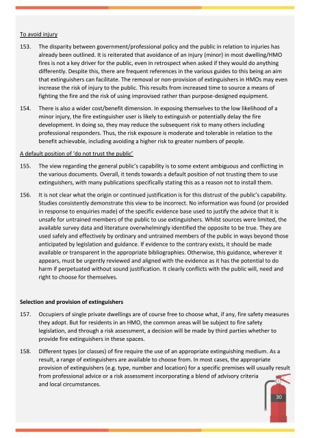 An evaluation of the role of fire extinguishers