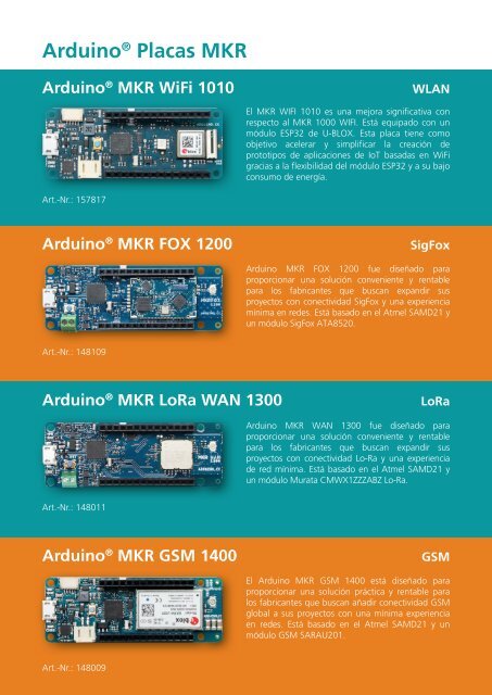 Arduino® Placas MKR