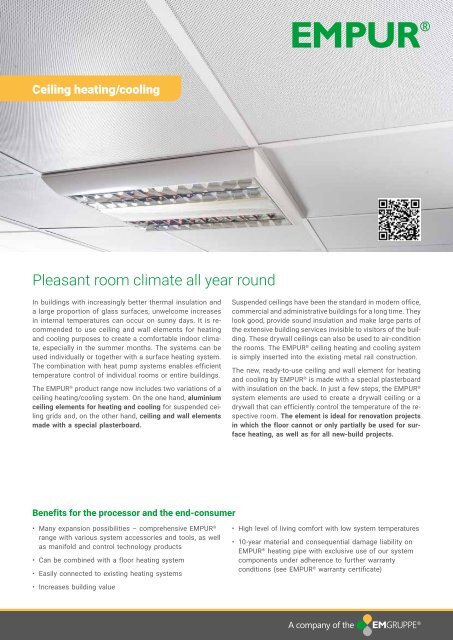 Sales flyer Ceiling heating and cooling