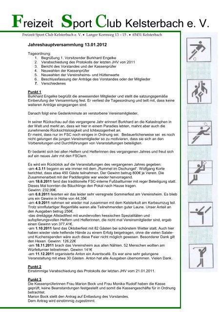 Freizeit Sport Club Kelsterbach e. V. - FSC