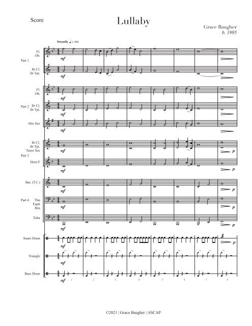 Lullaby Full Score-Grace Baugher