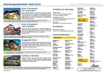 Beherbergungsbetriebe Stadt Liezen - Stadtmarketing & Tourismus ...