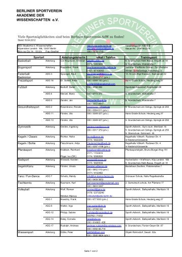 BERLINER SPORTVEREIN AKADEMIE DER ... - BSV AdW e.V.