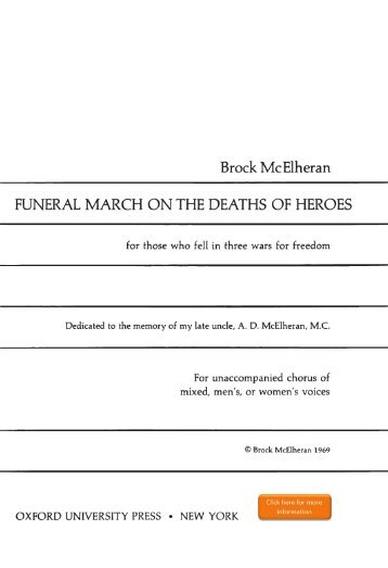 Brock McElheran Funeral march on the deaths of heroes