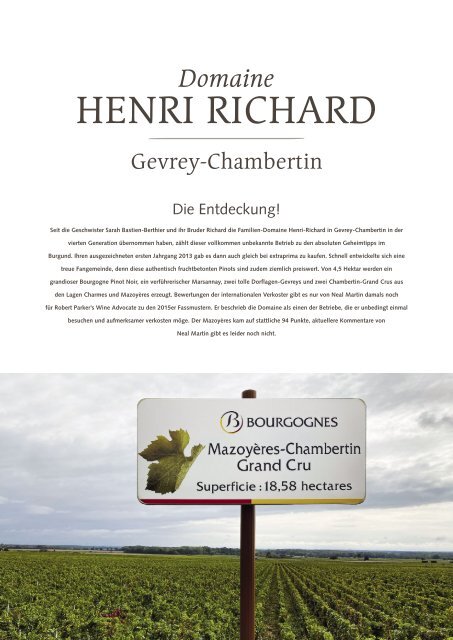 Extraprima Magazin 2021-02 Domaine Henri Richard 2 – Wild pocht das Burgunderherz