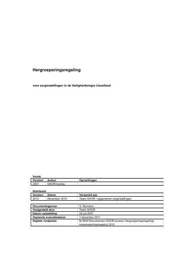 Hergroeperingsregeling - Veiligheidsregio IJsselland