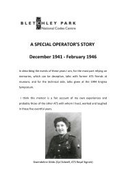 A SPECIAL OPERATOR'S STORY December 1941 ... - Bletchley Park
