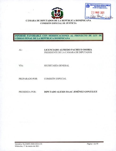 Informe Codigo Penal - 99 paginas