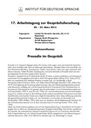 Rahmenthema: Prosodie im Gespräch