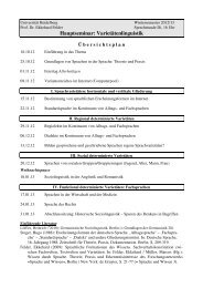 Hauptseminar: Varietätenlinguistik - Universität Heidelberg