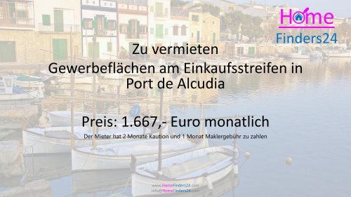Zu vermieten diese Gewerbefläche an der Einkaufsstraße in Port de Alcudia. (LOC0050)
