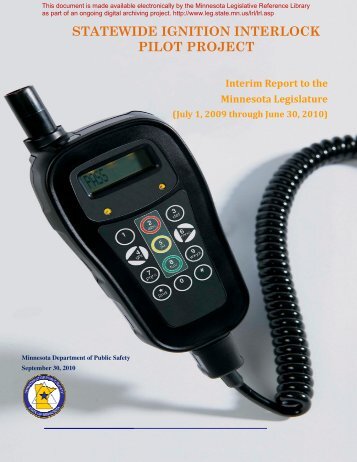 Statewide Ignition Interlock Pilot Project: Interim Report to