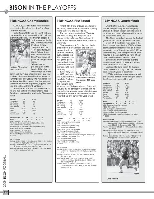 BISON PLAYOFF HISTORY - North Dakota State University Athletics