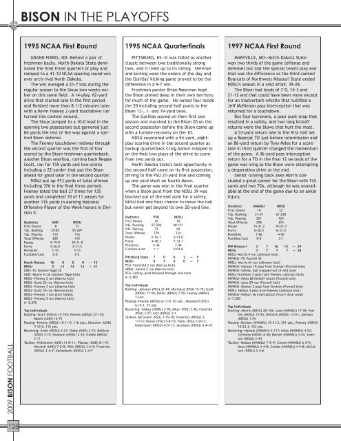 BISON PLAYOFF HISTORY - North Dakota State University Athletics