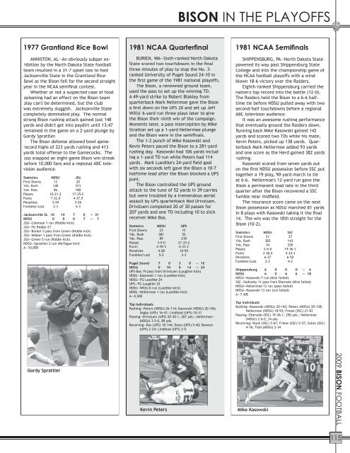 BISON PLAYOFF HISTORY - North Dakota State University Athletics