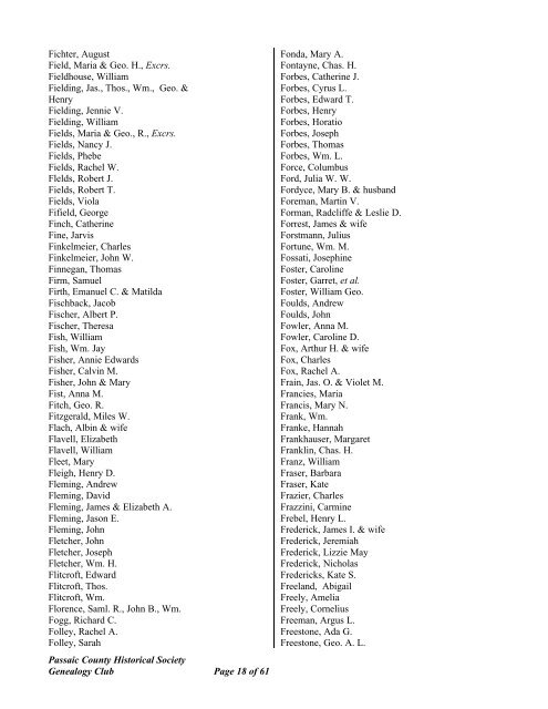 Cedar Lawn Cemetery Lot Owners as of 1917 - RootsWeb