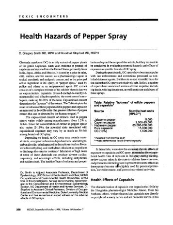 pepper spray - duke occupational health service - Duke University