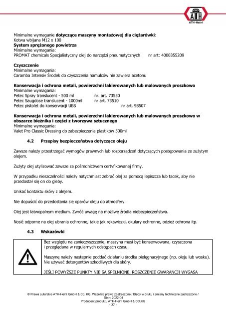 ATH-Heinl Bedienungsanleitung Pure Lift 2.40