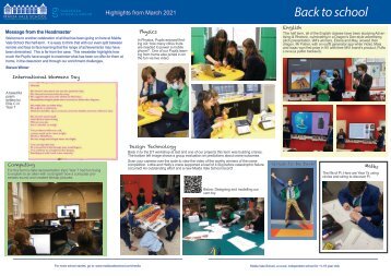 Maida Vale School 'back to school' news, March 21 