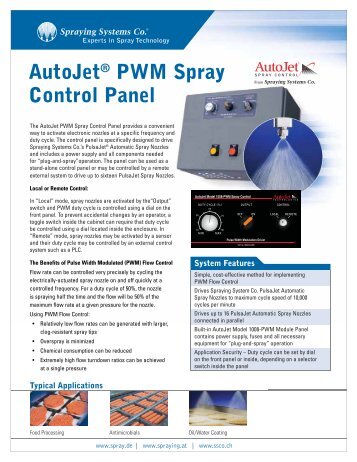 AutoJet® PWM Spray Control Panel - Spraying Systems ...