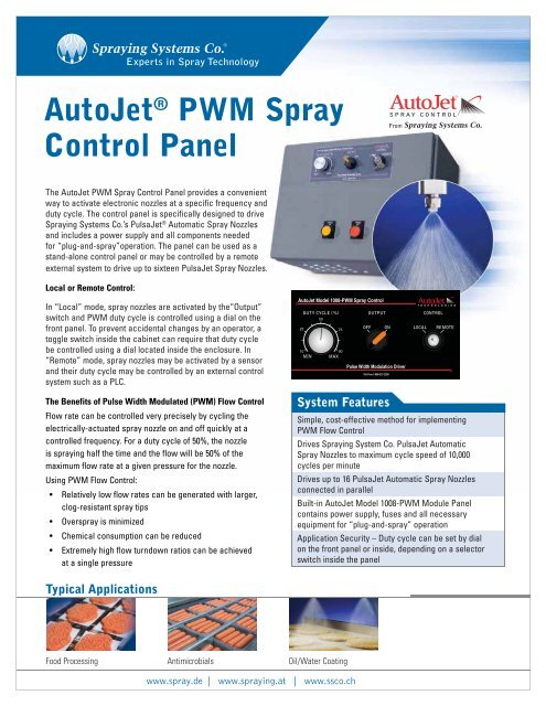 AutoJet® PWM Spray Control Panel - Spraying Systems ...