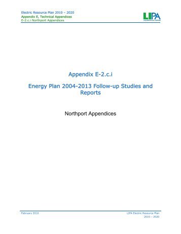 Appendix E-2.c.i Energy Plan 2004-2013 Follow-up Studies and ...