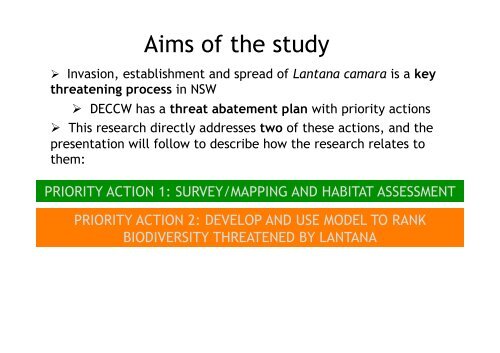 Predicting and preventing the spread of lantana into the Blue ...