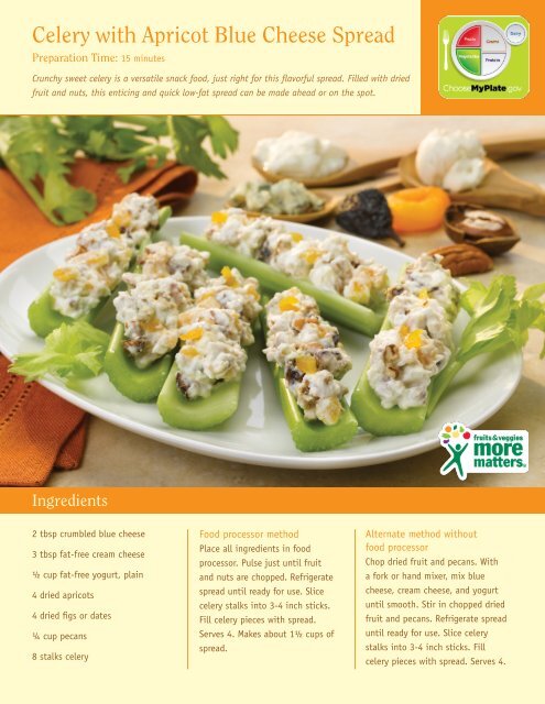 Celery with Apricot Blue Cheese Spread - Produce for Better Health ...