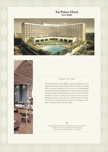 Hotel Fact Sheet - Taj Hotels