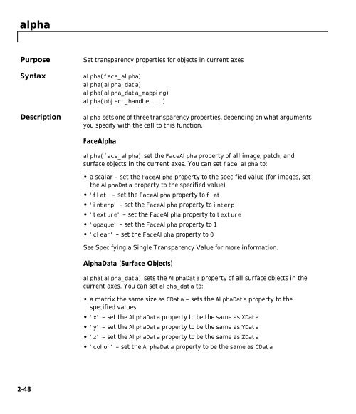 MATLAB Function Reference Volume 1: A - E - Bad Request