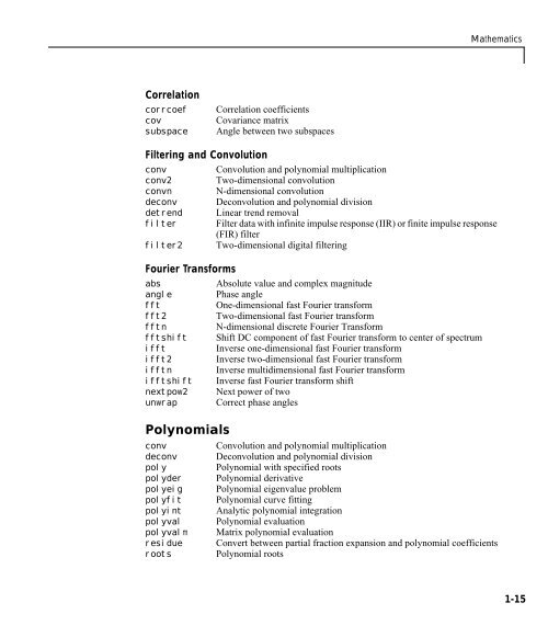 MATLAB Function Reference Volume 1: A - E - Bad Request