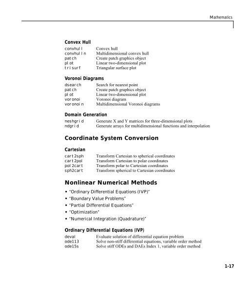 MATLAB Function Reference Volume 1: A - E - Bad Request