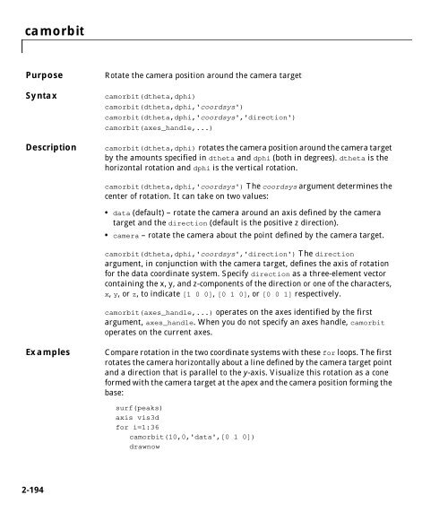 MATLAB Function Reference Volume 1: A - E - Bad Request