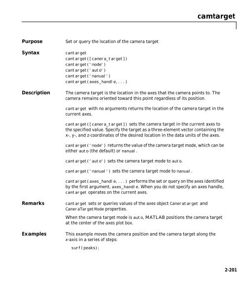 MATLAB Function Reference Volume 1: A - E - Bad Request