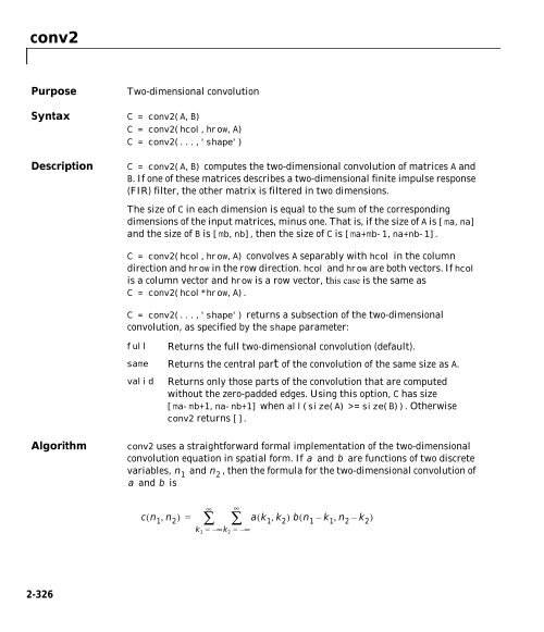 MATLAB Function Reference Volume 1: A - E - Bad Request