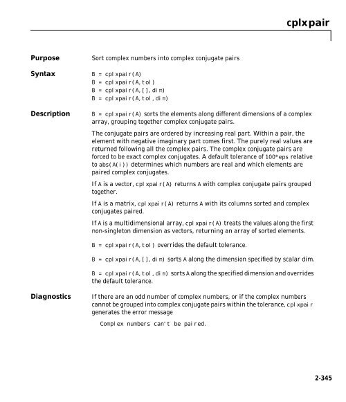 MATLAB Function Reference Volume 1: A - E - Bad Request