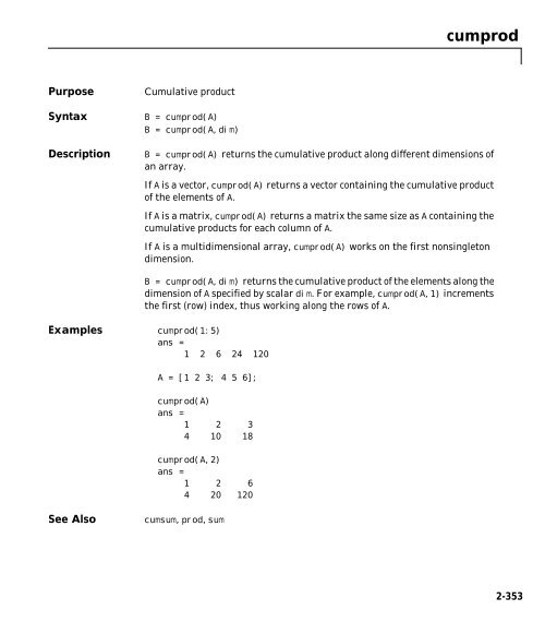 MATLAB Function Reference Volume 1: A - E - Bad Request