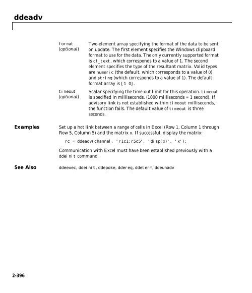 MATLAB Function Reference Volume 1: A - E - Bad Request