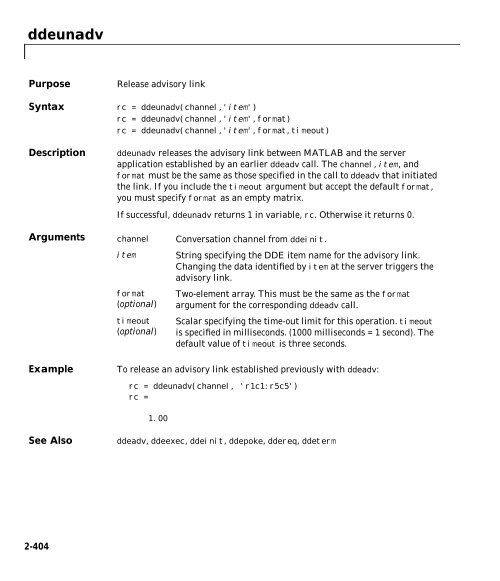 MATLAB Function Reference Volume 1: A - E - Bad Request