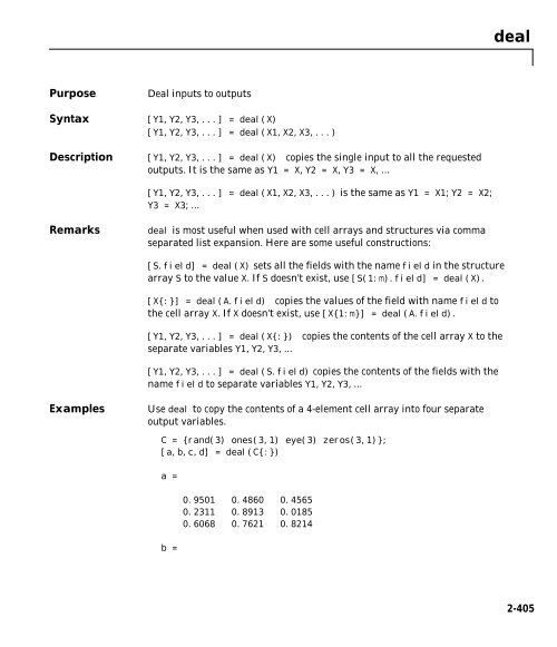 MATLAB Function Reference Volume 1: A - E - Bad Request