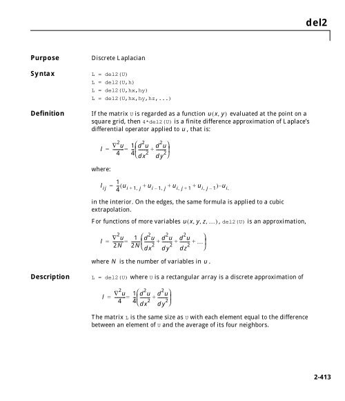 MATLAB Function Reference Volume 1: A - E - Bad Request