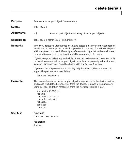 MATLAB Function Reference Volume 1: A - E - Bad Request