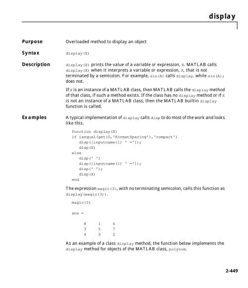 MATLAB Function Reference Volume 1: A - E - Bad Request