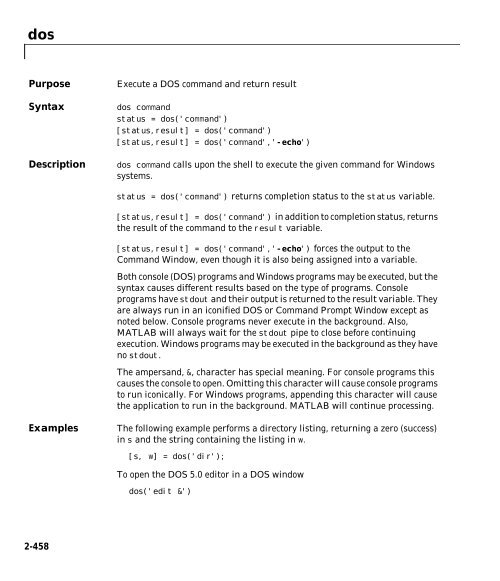 MATLAB Function Reference Volume 1: A - E - Bad Request