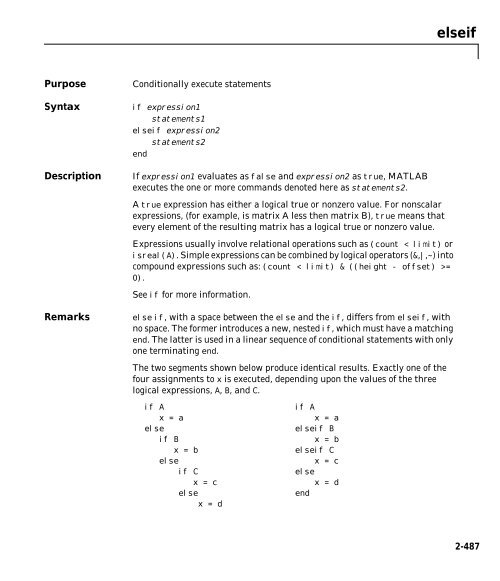 MATLAB Function Reference Volume 1: A - E - Bad Request