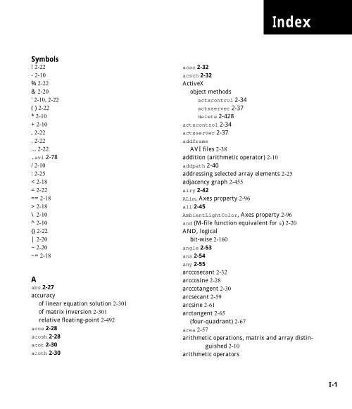 MATLAB Function Reference Volume 1: A - E - Bad Request